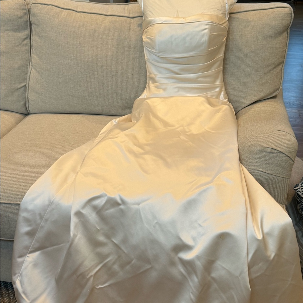WORN ONCE Jenny Lee Couture Strapless Duchess Satin Gown